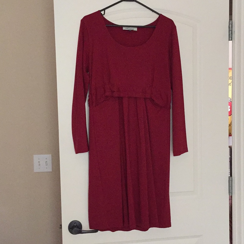 EUC burgundy maternity dress